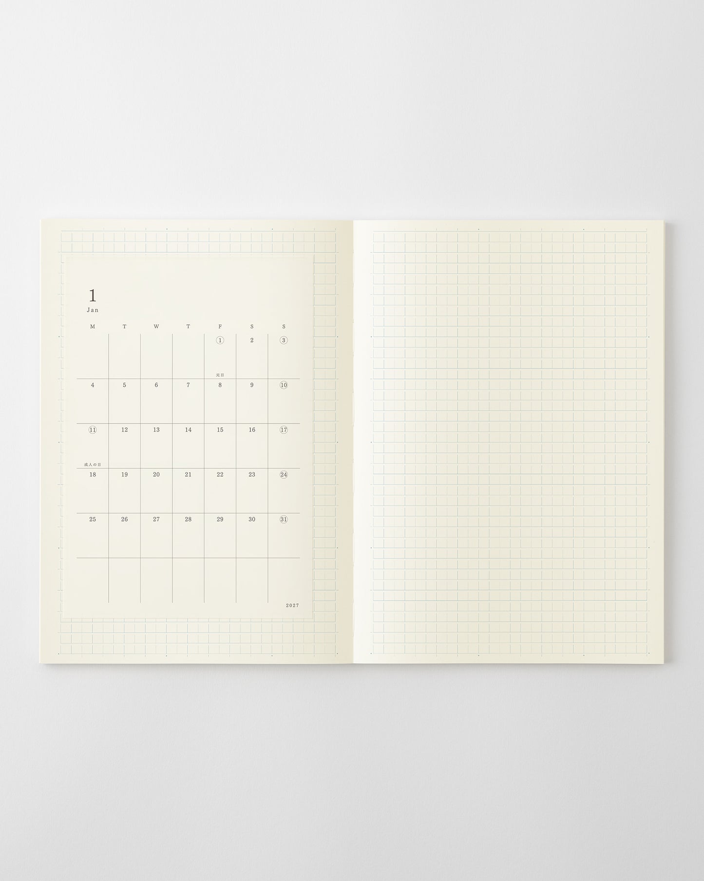 MサイズをMDノート A5に貼っています//Example: M-size pasted onto the MD Notebook A5