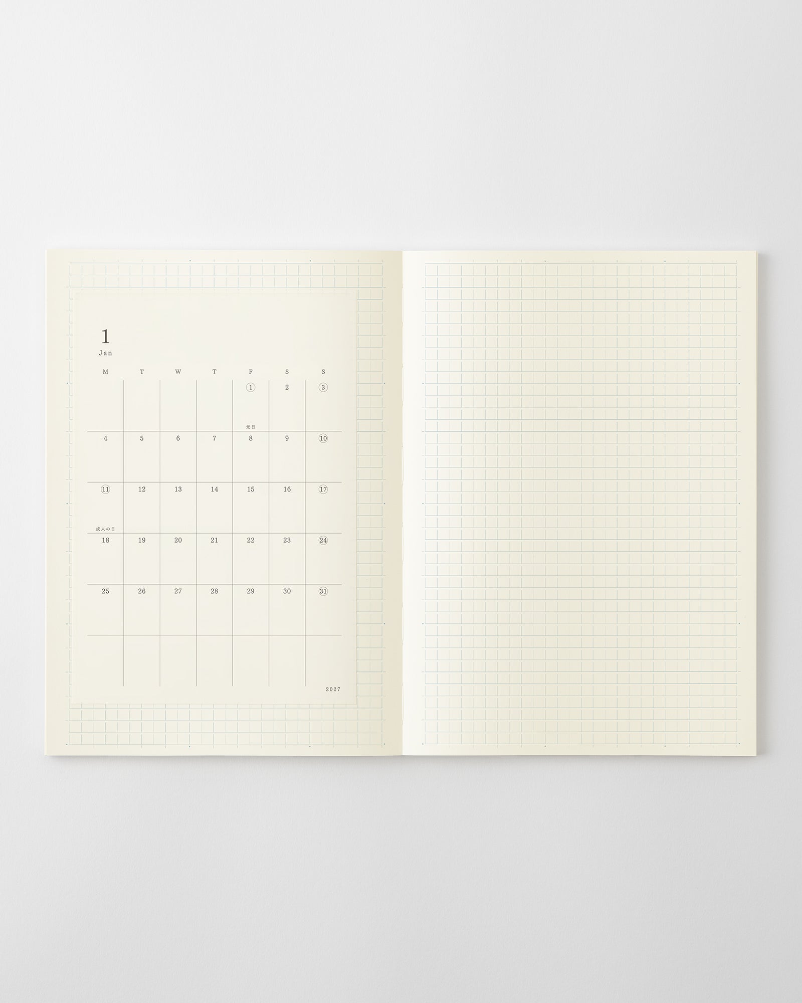 MサイズをMDノート A5に貼っています//Example: M-size pasted onto the MD Notebook A5