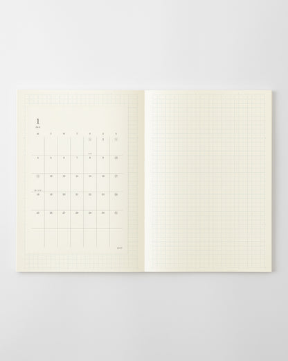 MサイズをMDノート A5に貼っています//Example: M-size pasted onto the MD Notebook A5