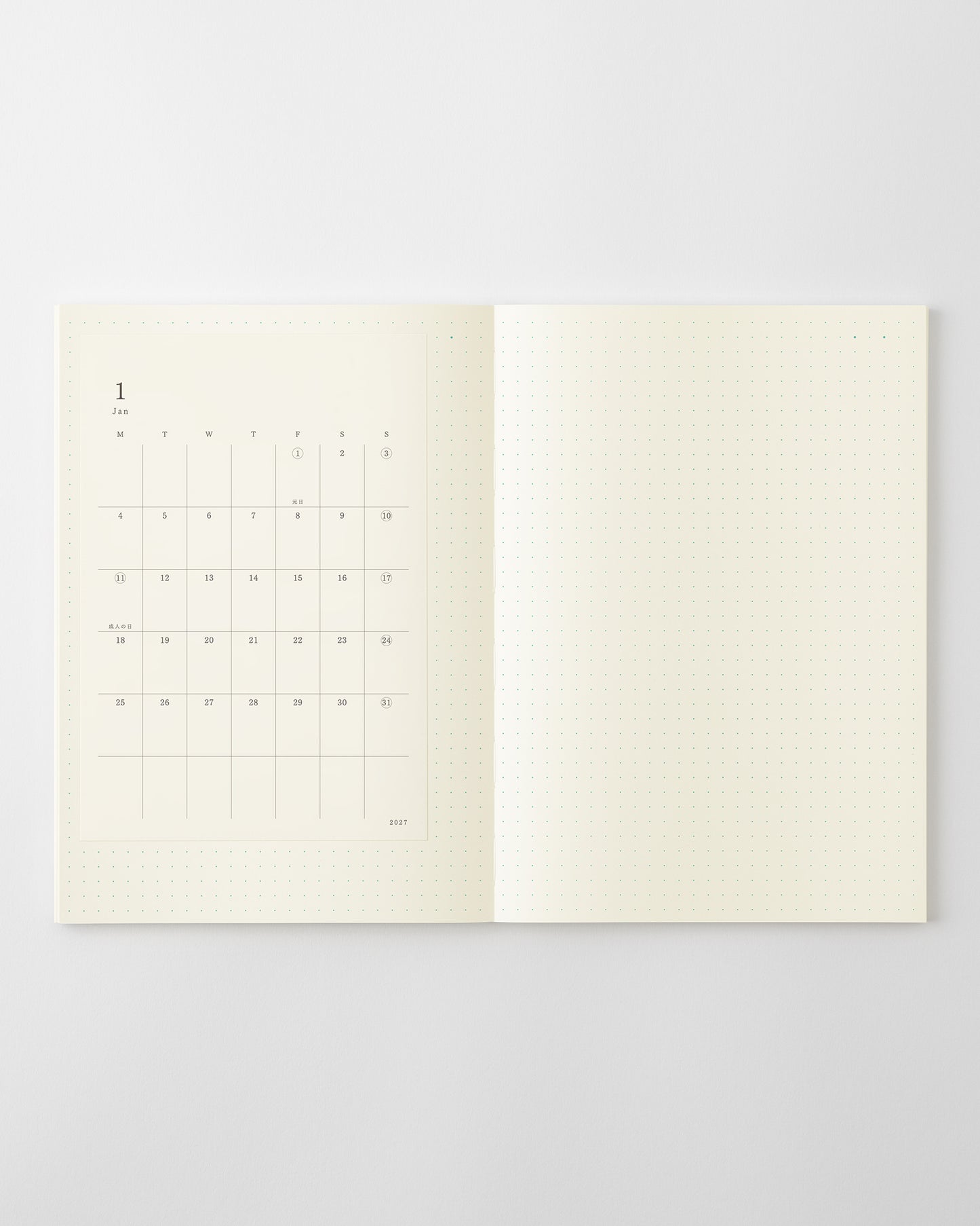 MサイズをMDノート A5に貼っています//Example: M-size pasted onto the MD Notebook A5