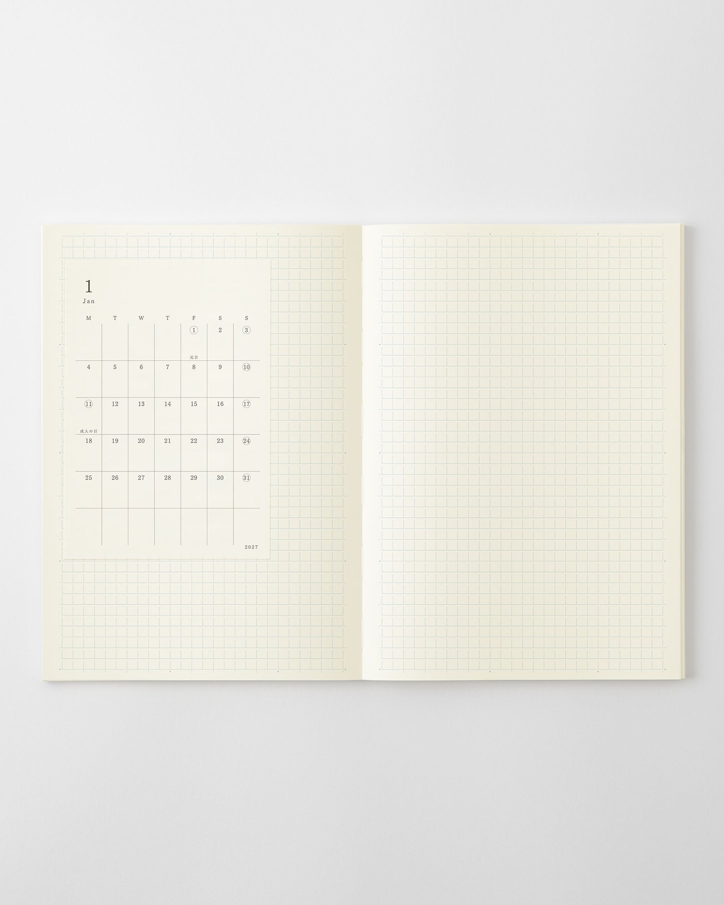 SサイズをMDノート A5に貼っています//Example: S-size pasted onto the MD Notebook A5