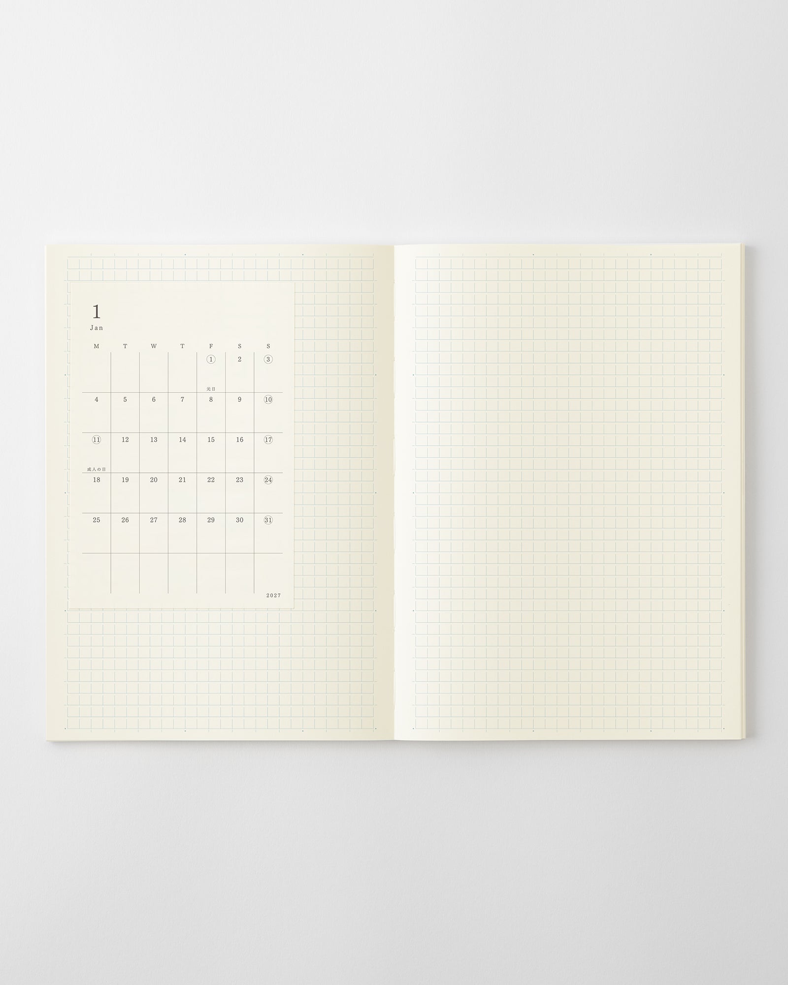 SサイズをMDノート A5に貼っています//Example: S-size pasted onto the MD Notebook A5