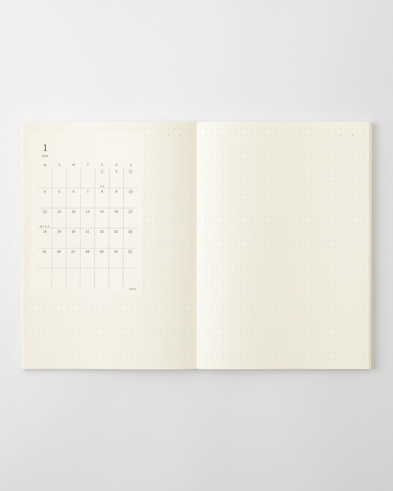 SサイズをMDノート A5に貼っています//Example: S-size pasted onto the MD Notebook A5