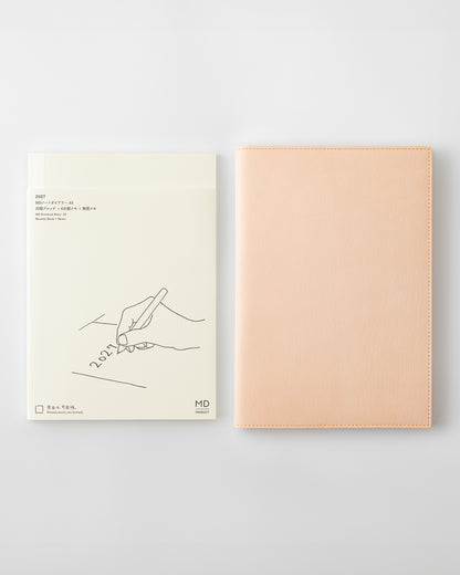 _MDノートダイアリー&専用本革ゴートヌメカバー［A5］//MD Notebook Diary & Goat Leather Cover [A5]
