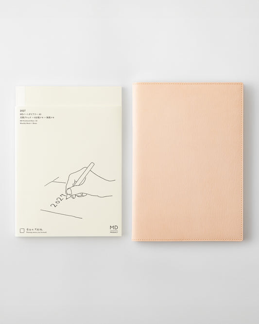 _MDノートダイアリー&専用本革ゴートヌメカバー［A5］//MD Notebook Diary & Goat Leather Cover [A5]