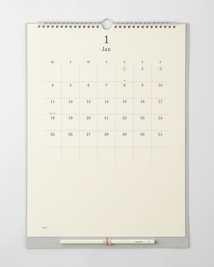 _MD壁掛カレンダー鉛筆付//MD Wall Calendar + MD Pencil