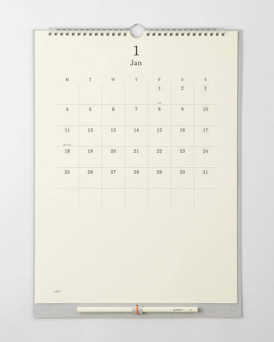 _MD壁掛カレンダー鉛筆付//MD Wall Calendar + MD Pencil